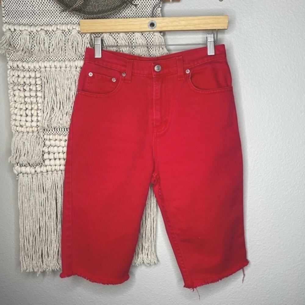 Jordache Vintage Red Cutoff Bermuda Shorts